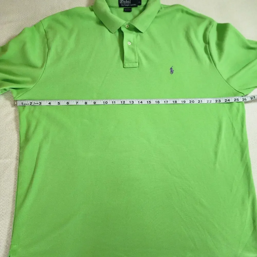 Polo by Ralph Lauren Men's XL Lime Green Short-Sleeved Polo Shirt Pony Logo